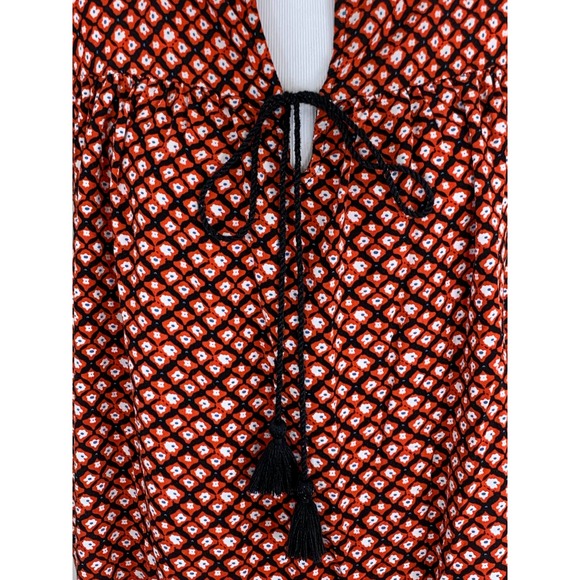 FREE Ann Taylor Red Peasant Boho Blouse Spring Summer Professional Career Resort - Picture 4 of 11